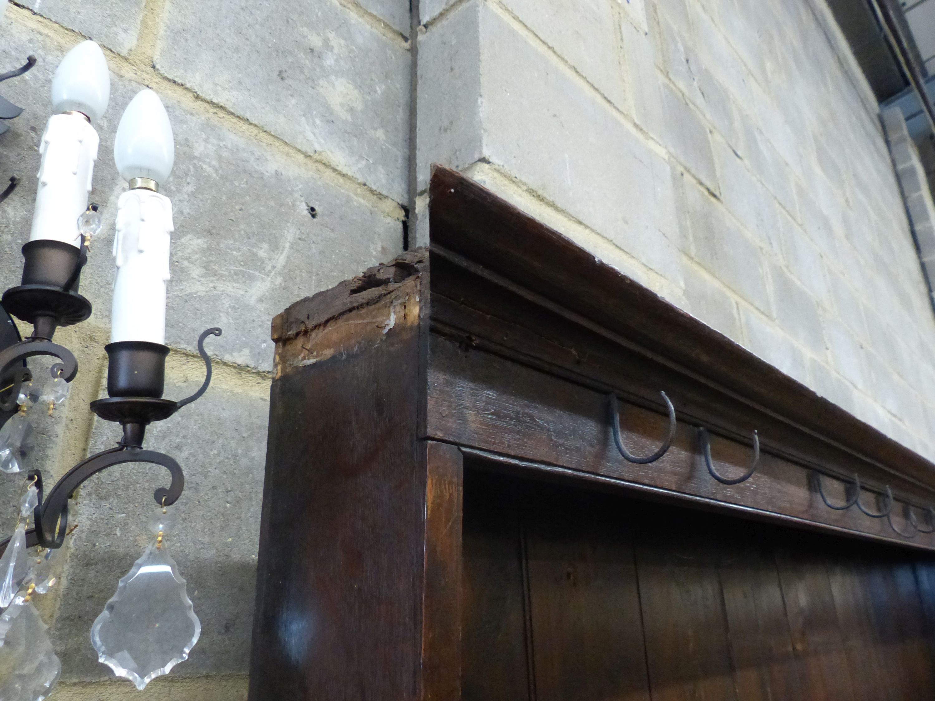 A late 18th/early 19th century oak dresser, W 172cm